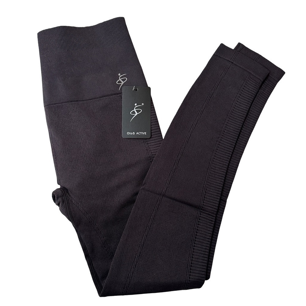 OtoS Active Charcoal Black Athletic Compression Capri Leggings Size S/M
